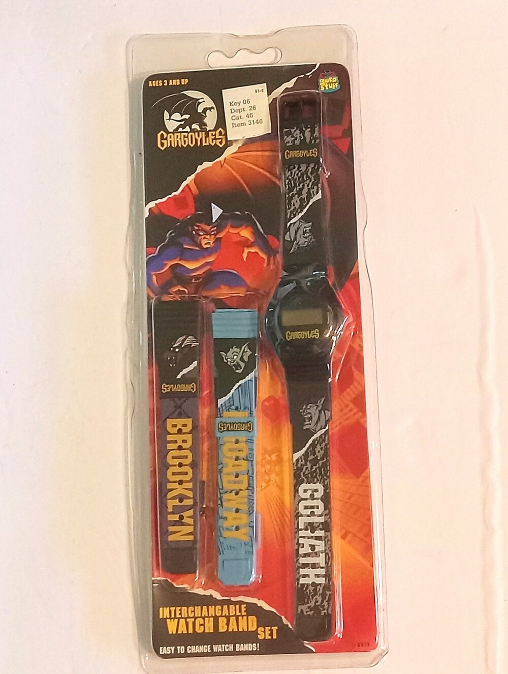 Vtg 90’s Gargoyles Cartoon Wrist Watch w/ Interchangeable Bands